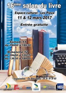 Affiche du salon du livre "Les Pieux" 2017